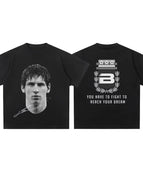Messi Black Football Short-Sleeve T-Shirt