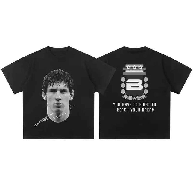 Football Legends Tee – Messi, Ronaldo & Neymar Messi Black Football Short-Sleeve T-Shirt Mldrip
