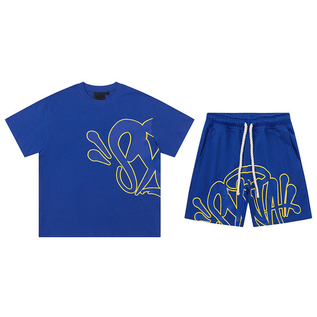 High Quality Syna Hip Hop Foam Print T-Shirt Set