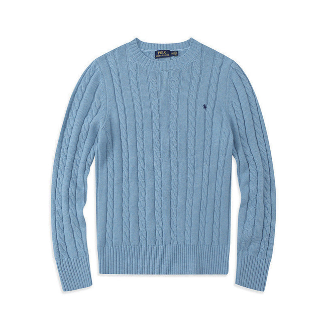 Casual Crew Neck Pony Sweater Knitwear