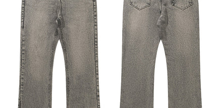 RDT Menswear| American Smoke Grey Tassel 507 Retro Cement Grey Trousers Cleanfit Jeans