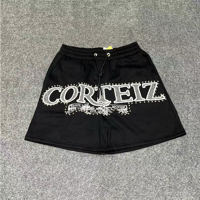 corteiz street embroidery zipper vest Alcatraz shorts new set