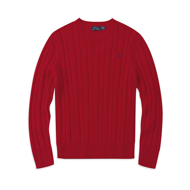 Casual Crew Neck Pony Sweater Knitwear
