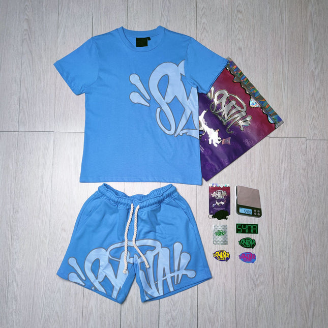 High Quality Syna Hip Hop Foam Print T-Shirt Set