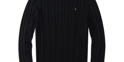 Casual Crew Neck Pony Sweater Knitwear