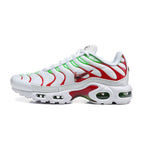 White stripes red green red hooks