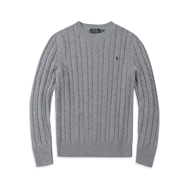 Casual Crew Neck Pony Sweater Knitwear