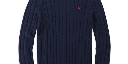 Casual Crew Neck Pony Sweater Knitwear