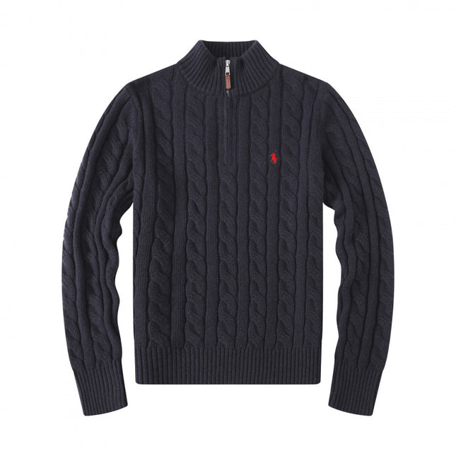 Casual Crew Neck Pony Sweater Knitwear