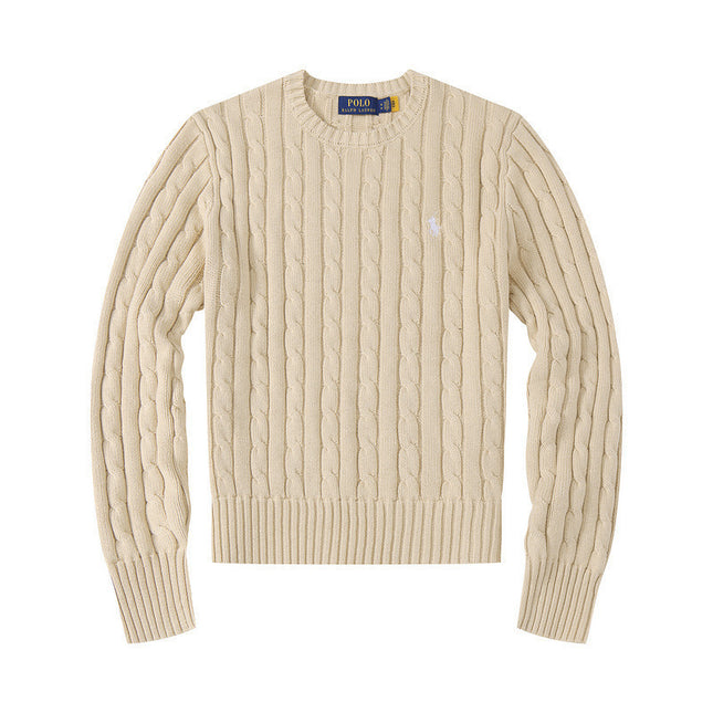 Casual Crew Neck Pony Sweater Knitwear