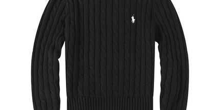 Casual Crew Neck Pony Sweater Knitwear