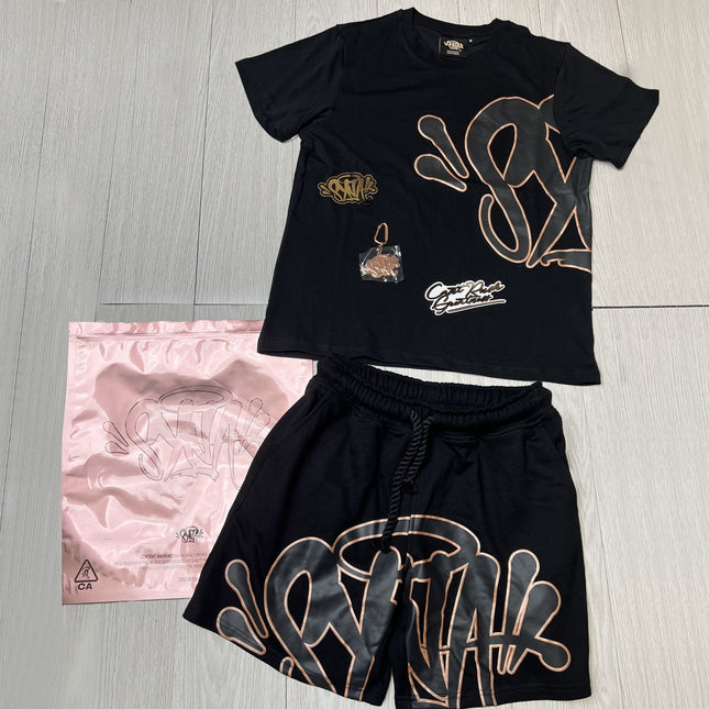 High Quality Syna Hip Hop Foam Print T-Shirt Set