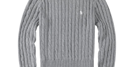 Casual Crew Neck Pony Sweater Knitwear