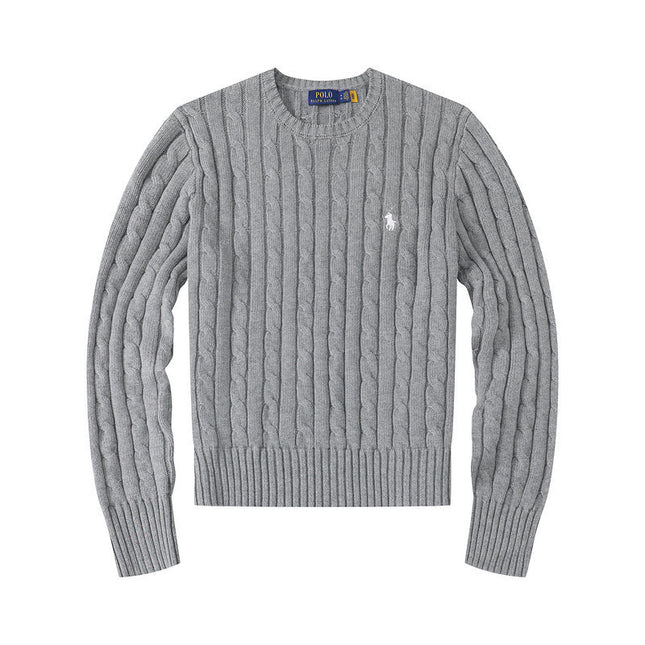 Casual Crew Neck Pony Sweater Knitwear