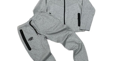 Syna Drill Contrast Stitch Hooded Cardigan Set