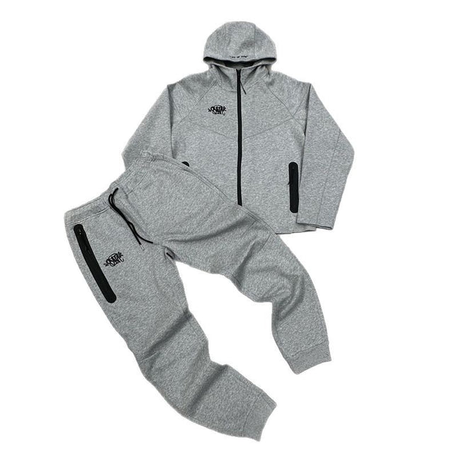Syna Drill Contrast Stitch Hooded Cardigan Set