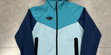 Syna Drill Contrast Stitch Hooded Cardigan Set