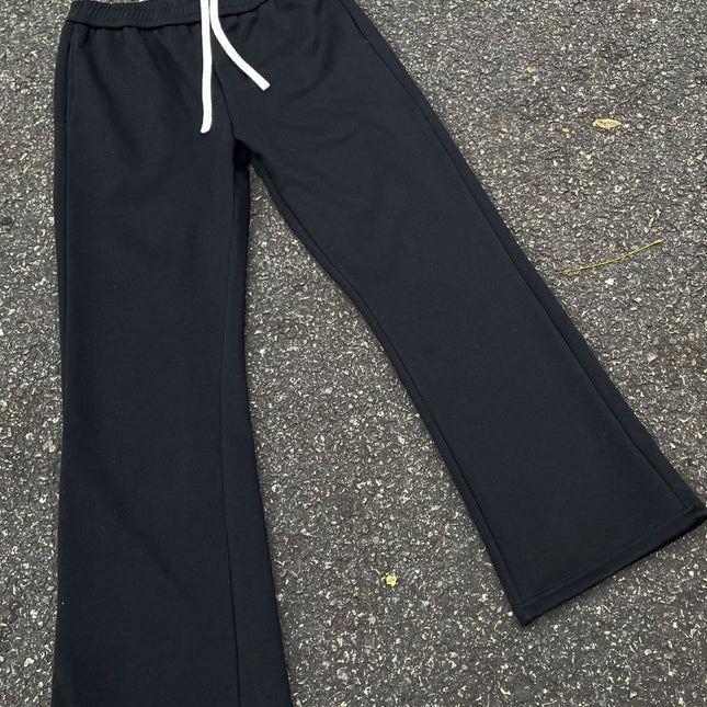 Unisex Slim Bootcut Black Casual Commuter Pants