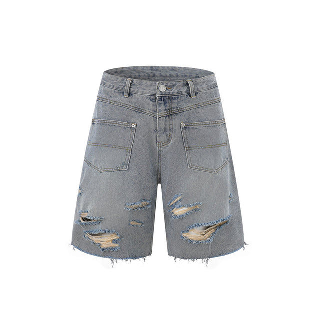 Vintage ripped denim zippers and jeans casual suits