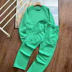 Crew neck set green