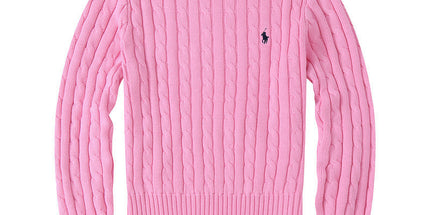 Casual Crew Neck Pony Sweater Knitwear