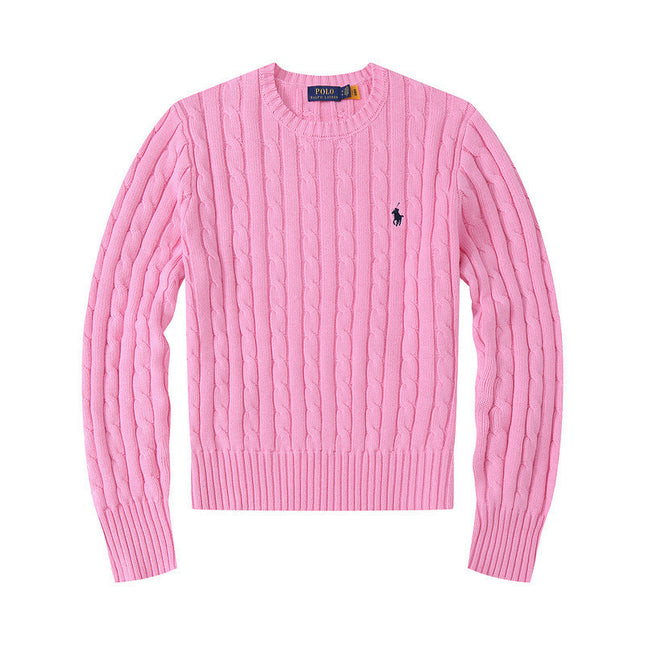 Casual Crew Neck Pony Sweater Knitwear