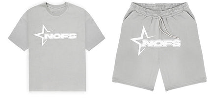 Summer Unisex Hip Hop Punk Print Shorts Set