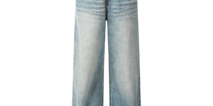 G6465 Vintage Loose Trend Men's Street Nostalgia Port Feng Wash Design High Men's and Women's Denim Pants