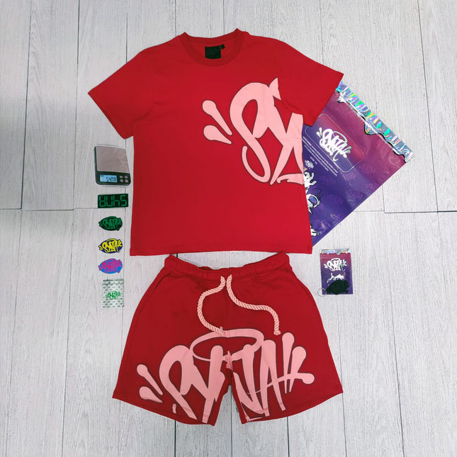 High Quality Syna Hip Hop Foam Print T-Shirt Set