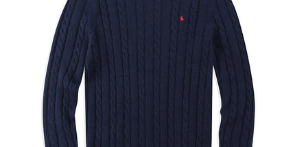 Casual Crew Neck Pony Sweater Knitwear