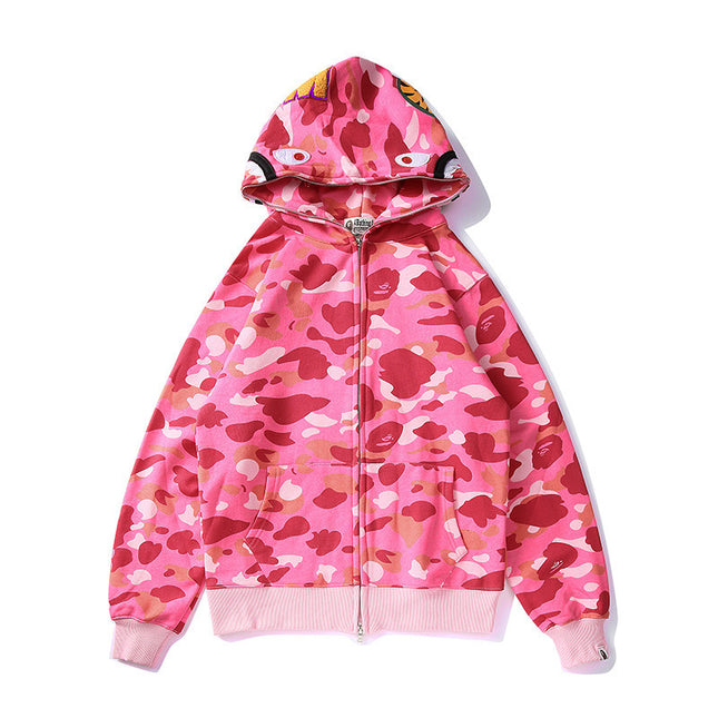 Bathing Ape bape shark fleece zipper hoodie
