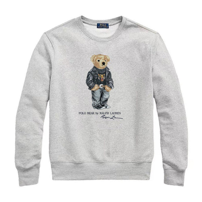2026 Cross-border Supply Crew Neck Sweatshirt Men's Polo Long Sleeve Pullover Autumn Casual Base Shirt Bear