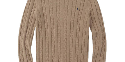 Casual Crew Neck Pony Sweater Knitwear