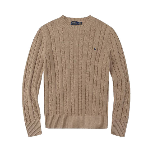 Casual Crew Neck Pony Sweater Knitwear