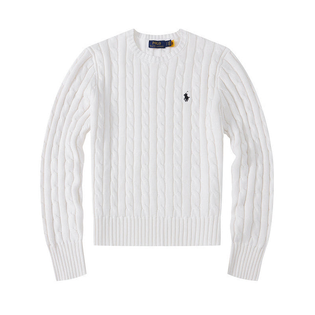 Casual Crew Neck Pony Sweater Knitwear