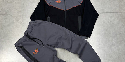Syna Drill Contrast Stitch Hooded Cardigan Set