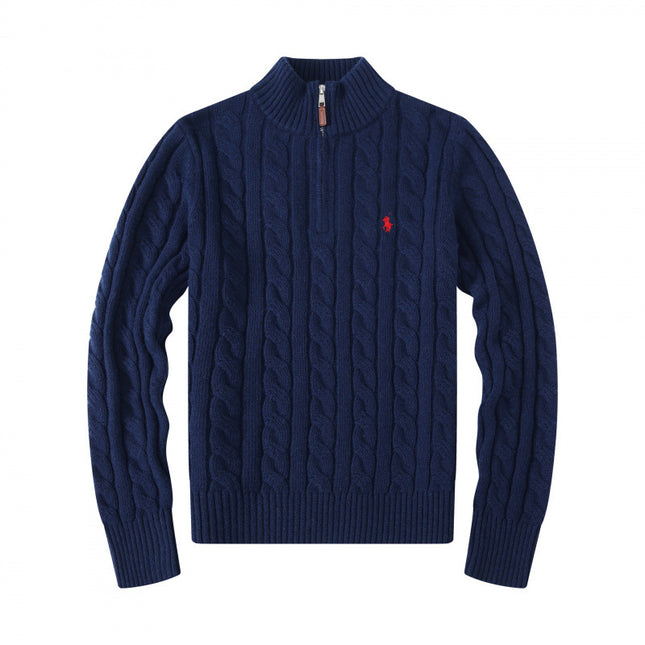 Casual Crew Neck Pony Sweater Knitwear