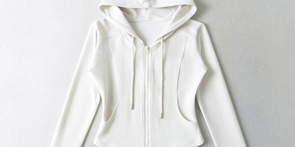 Fashion spelling waist slimming zipper hooded sweatshirt flared pants women