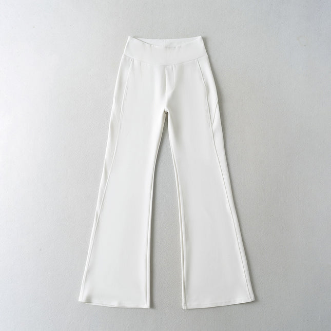 Fashion spelling waist slimming zipper hooded sweatshirt flared pants women