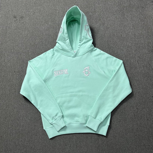 6PM Drill American Street Hip Hop Velvet Pullover Hooded Sweatshirt Long Sweatpants Men's Trendy Tracksuit Jacket