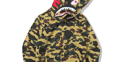 Bathing Ape bape shark fleece zipper hoodie