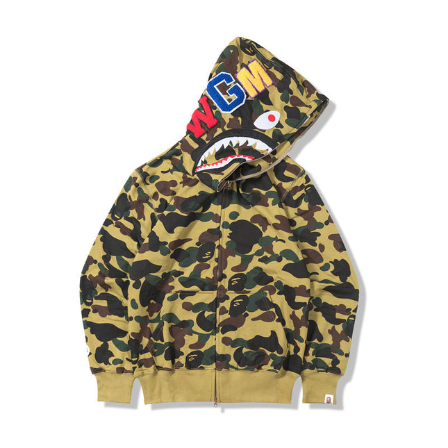 Bathing Ape bape shark fleece zipper hoodie