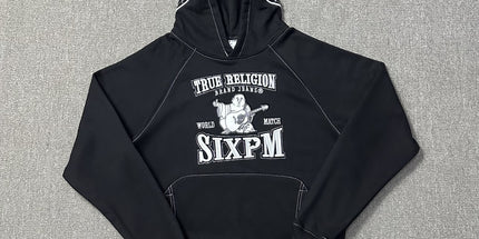 6PM Drill American Street Hip Hop Velvet Pullover Hooded Sweatshirt Long Sweatpants Men's Trendy Tracksuit Jacket