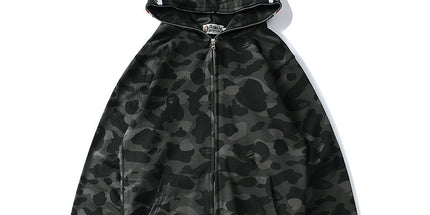 Bathing Ape bape shark fleece zipper hoodie