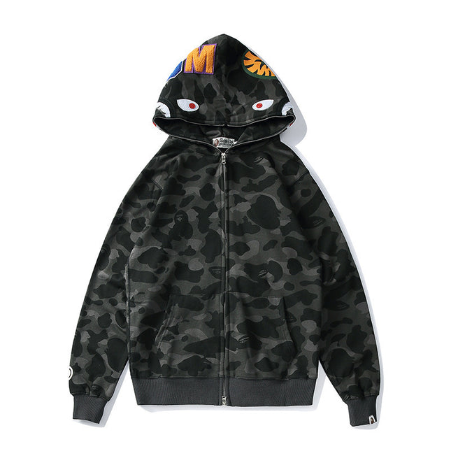 Bathing Ape bape shark fleece zipper hoodie