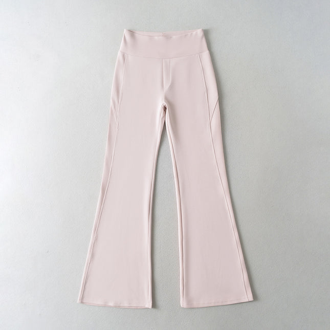 Fashion spelling waist slimming zipper hooded sweatshirt flared pants women