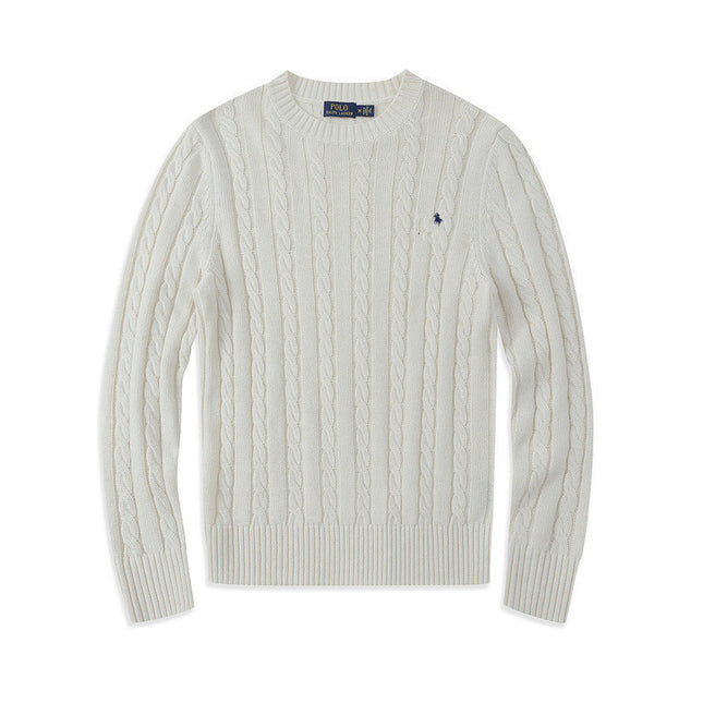 Casual Crew Neck Pony Sweater Knitwear