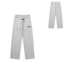 8892 Floral Gray Pants Fleece Straight-Leg