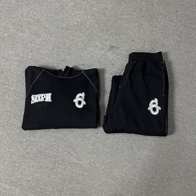 6PM Drill American Street Hip Hop Velvet Pullover Hooded Sweatshirt Long Sweatpants Men's Trendy Tracksuit Jacket