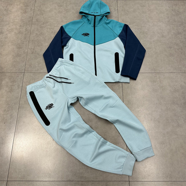 Syna Drill Contrast Stitch Hooded Cardigan Set